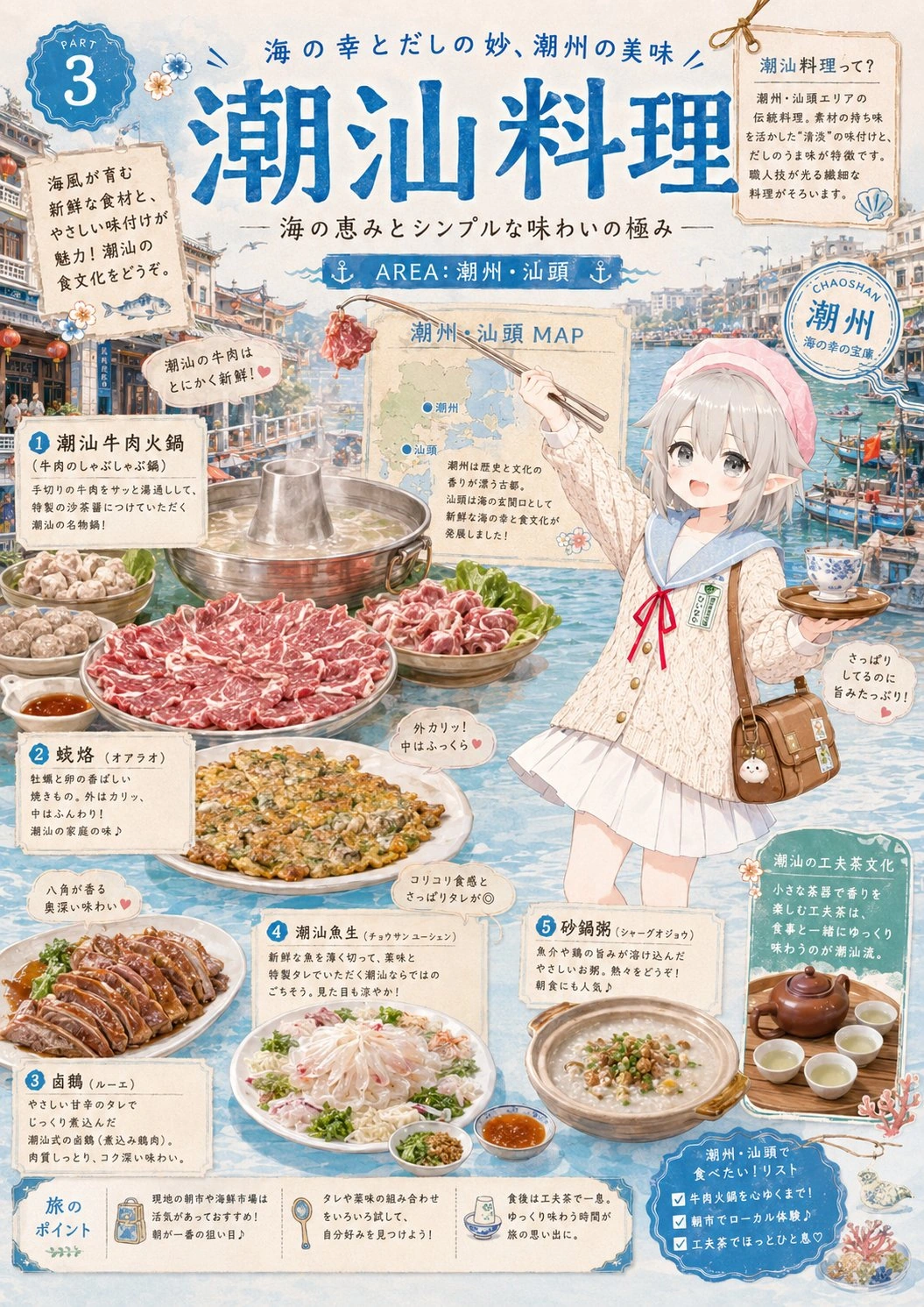 潮汕料理：料理と街を紹介するイラストガイド
